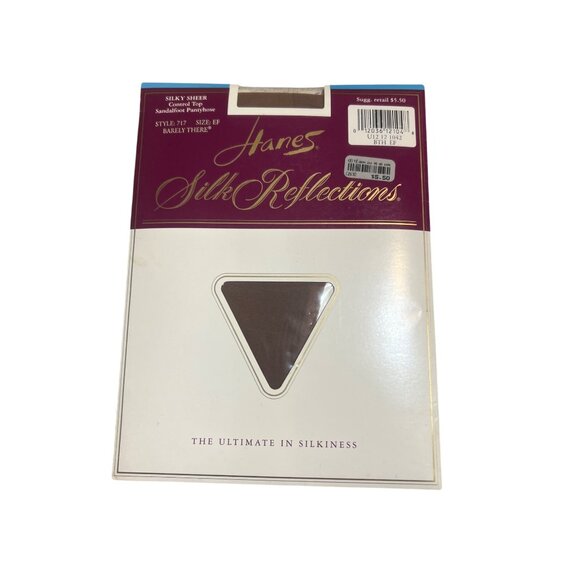 Vtg Hanes Silk Reflections Control Top Pantyhose 717 Sz EF Barely There New NOS - Picture 1 of 4